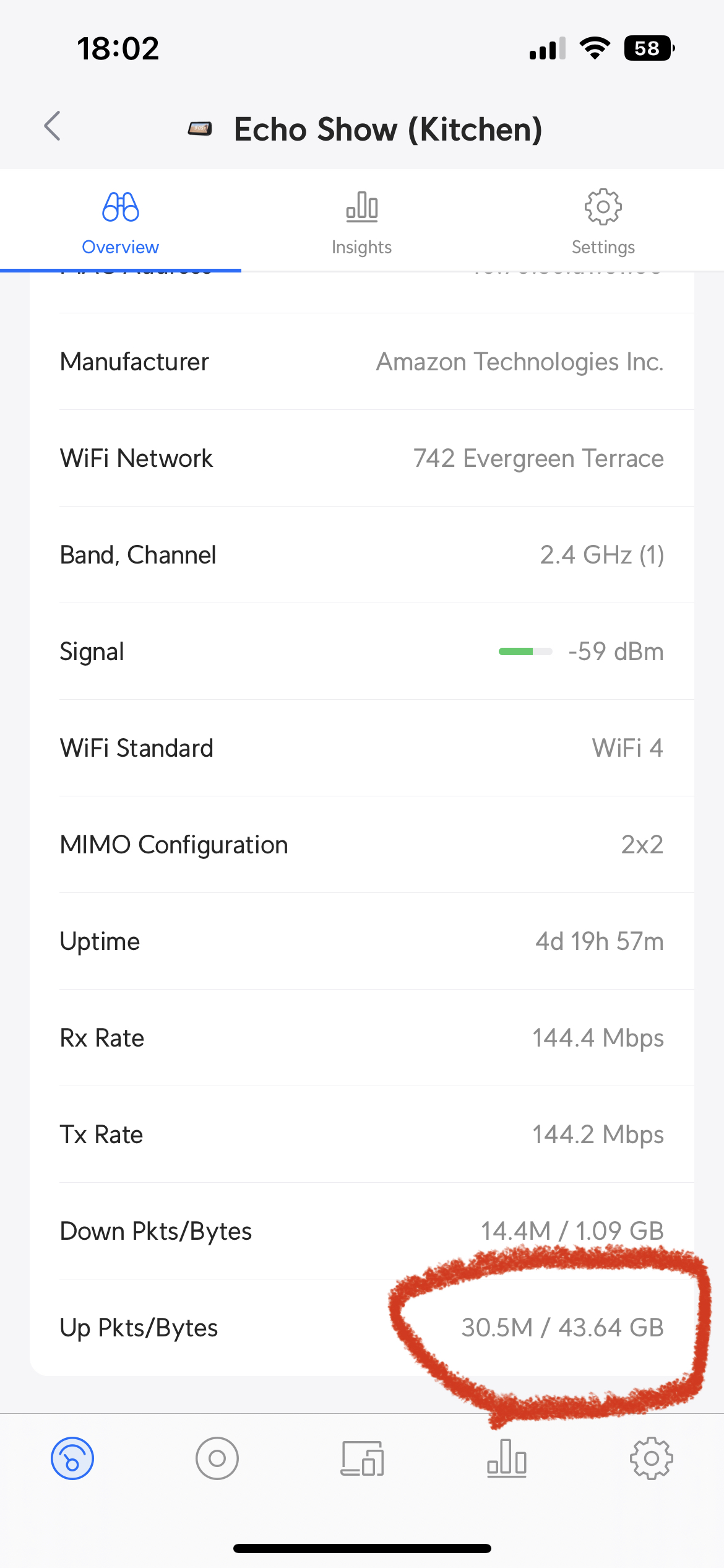 Echo Show bandwidth usage